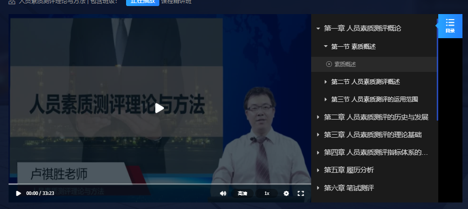 06090人员素质测评理论与方法自考视频教程精讲班网课（江苏）