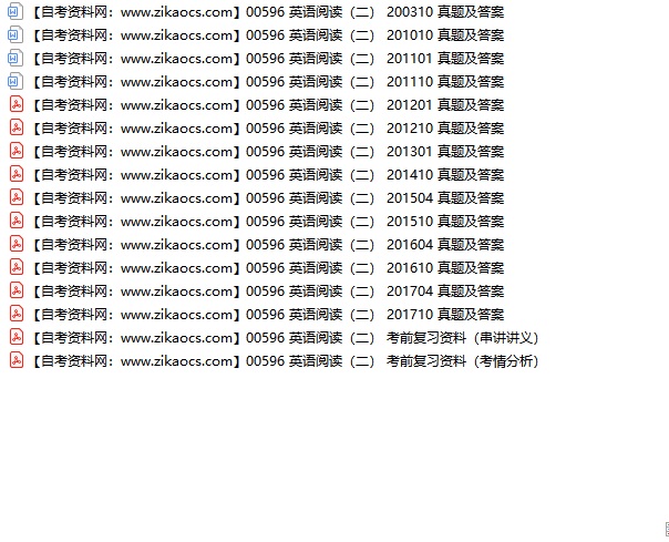 00596英语阅读二自考历年真题及答案汇总（附考试重点资料）