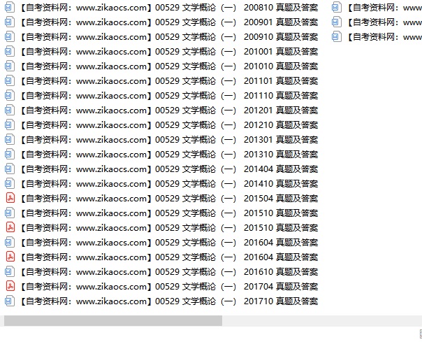 00529文学概论一自考历年真题及答案汇总（附考试重点资料）