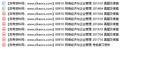 00910网络经济与企业管理自考历年真题及答案汇总（附考试重点资料）