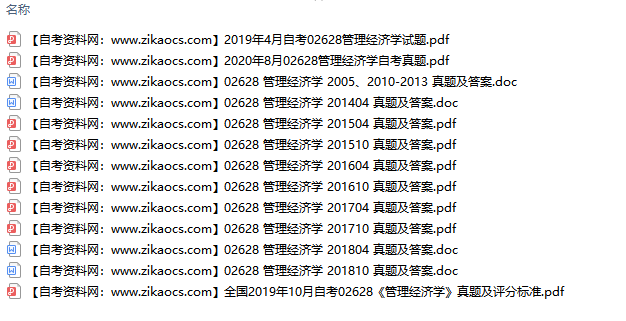 02628管理经济学自考历年真题及答案汇总