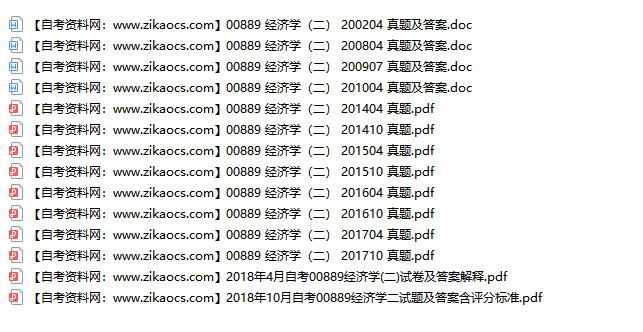 00889经济学二自考历年真题及答案汇总