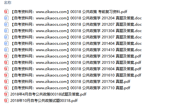 00318公共政策学自考历年真题及答案汇总（附考试重点资料）