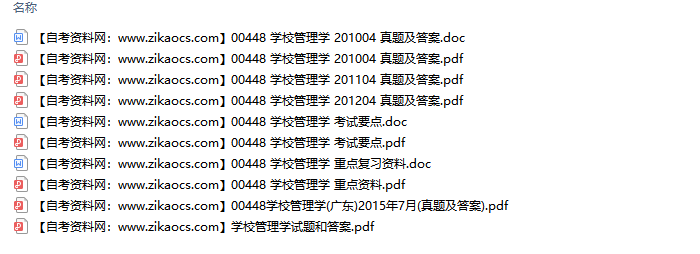 00448学校管理学自考历年真题及答案汇总（附考试重点资料）