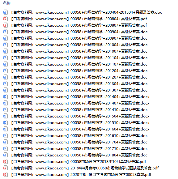 00058市场营销学自考历年真题及答案汇总