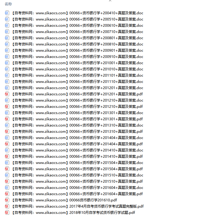 00066货币银行学自考历年真题及答案汇总