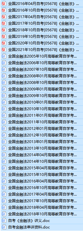自考05678金融法历年真题及答案（持续更新中）