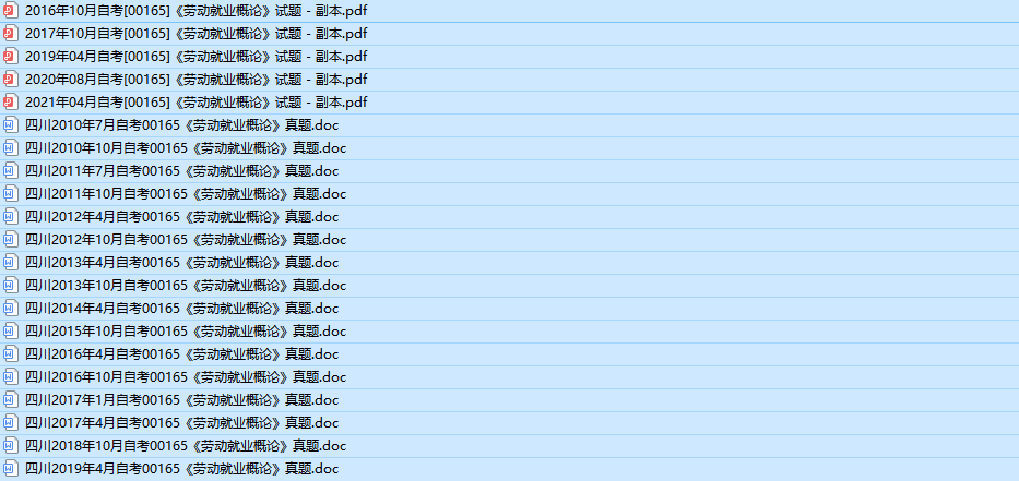 四川自考00165劳动就业概论历年真题及答案(持续更新中)