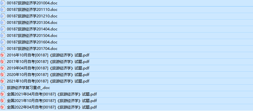 自考00187旅游经济学历年真题及答案(持续更新中)