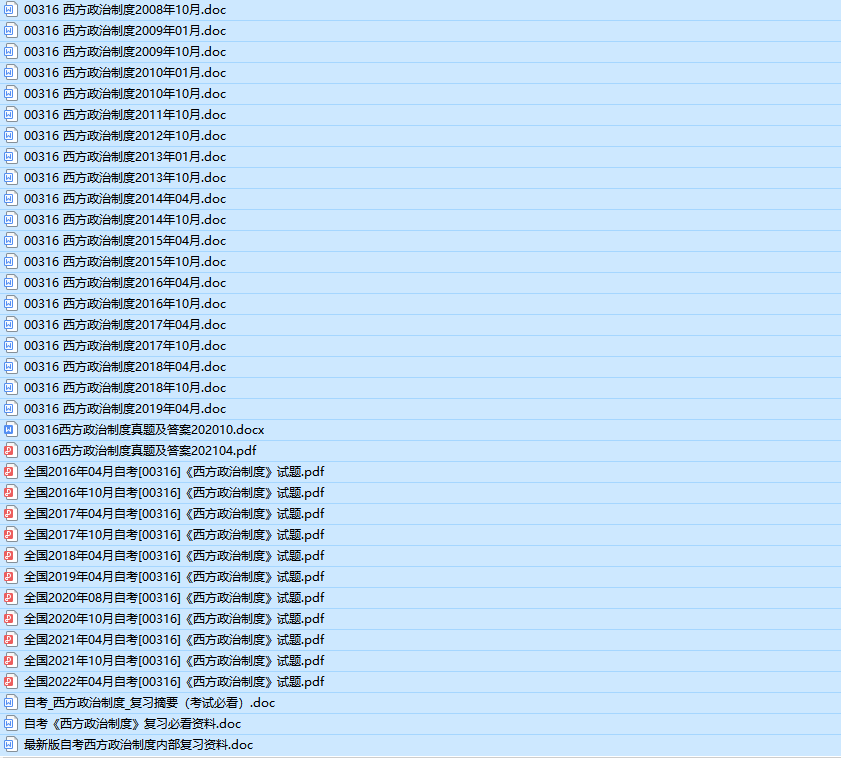 自考00316西方政治制度历年真题及答案（持续更新中）
