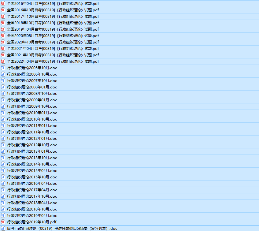 自考00319行政组织理论历年真题及答案（持续更新中）