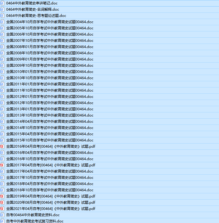 自考00464中外教育简史历年真题及答案（持续更新中）