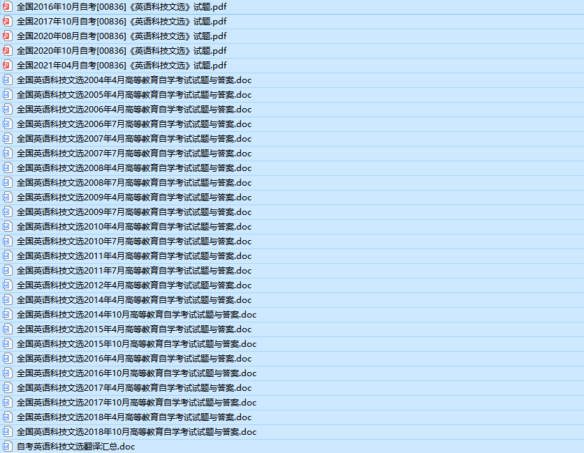 自考00836英语科技文选历年真题及答案（持续更新中）