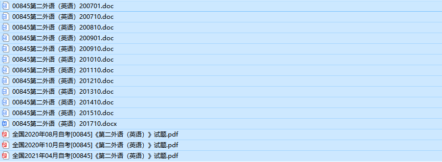 自考00845第二外语英语历年真题及答案（持续更新中）