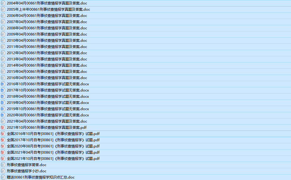 自考00861刑事侦查情报学历年真题及答案（持续更新中）